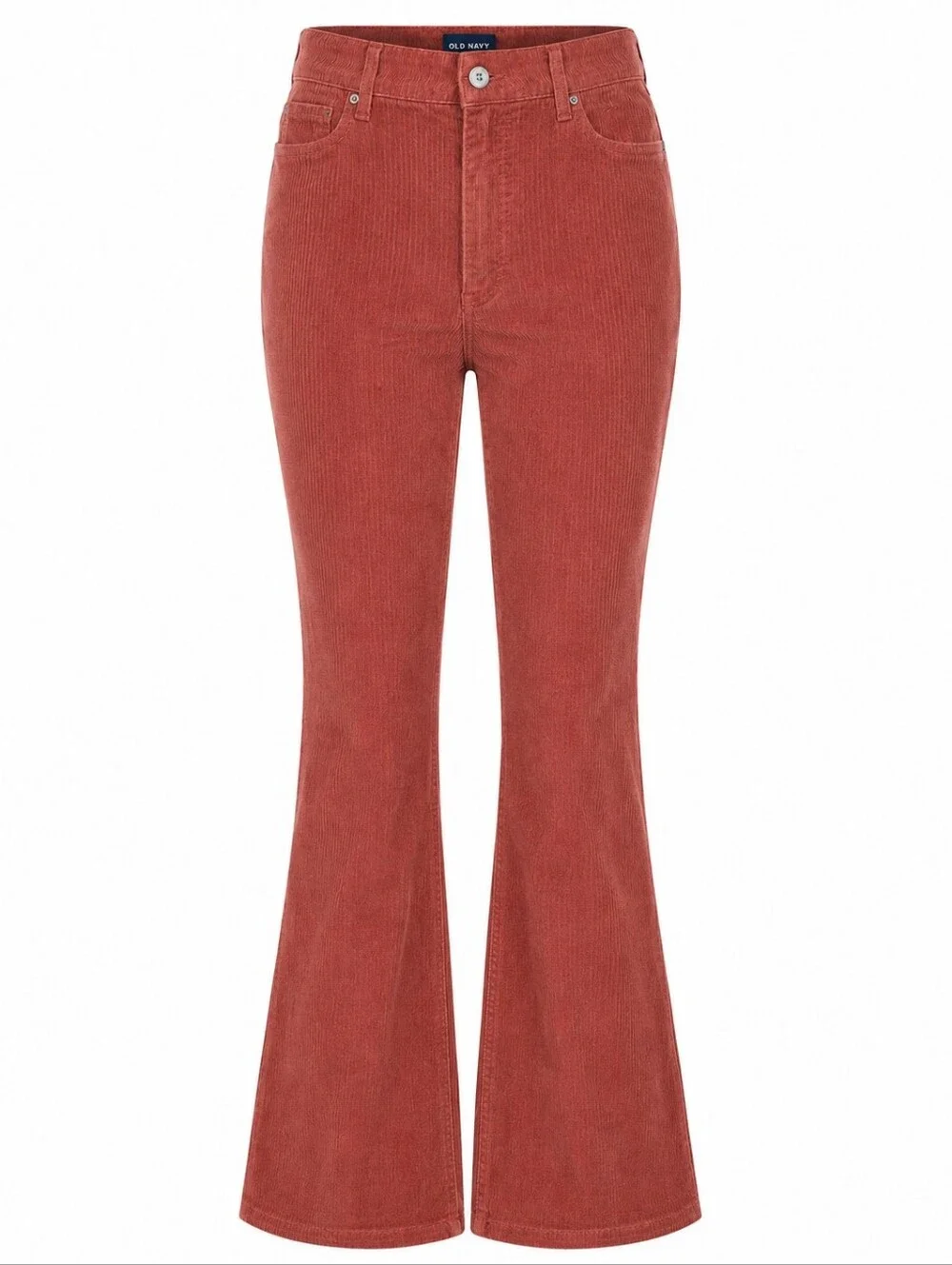 Old Navy Extra High-Rise Flare Corduroy Pants Women’s Size 14 Coral Orange Spice